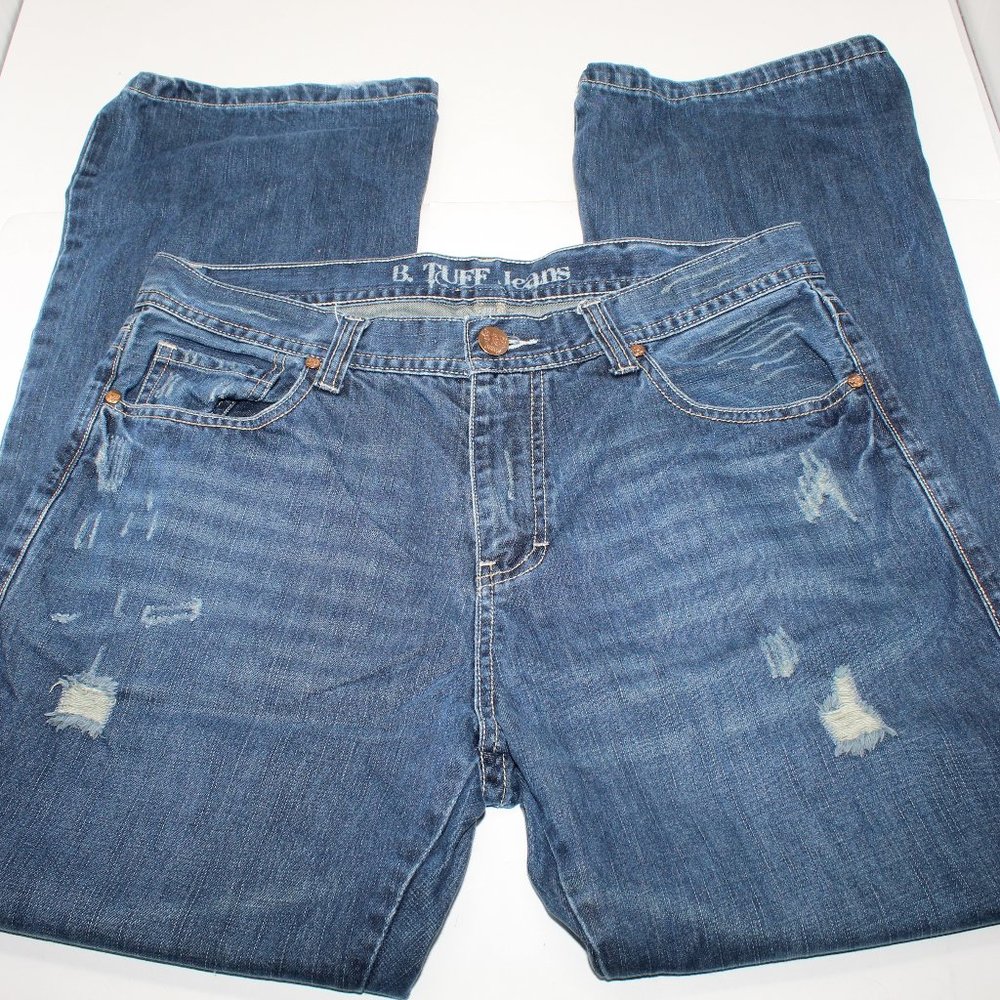 B. Tuff Distressed 5-Pocket Men's 32 x 34 Dark Was